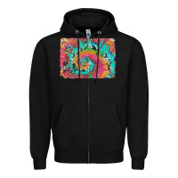 Black tie dye leopard cowhide glitter background Zipper Hoodie - Artiststas