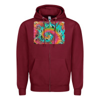 Burgundy tie dye leopard cowhide glitter background Zipper Hoodie - Artiststas