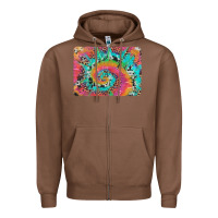 Chestnut tie dye leopard cowhide glitter background Zipper Hoodie - Artiststas
