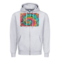 Heather Grey tie dye leopard cowhide glitter background Zipper Hoodie - Artiststas