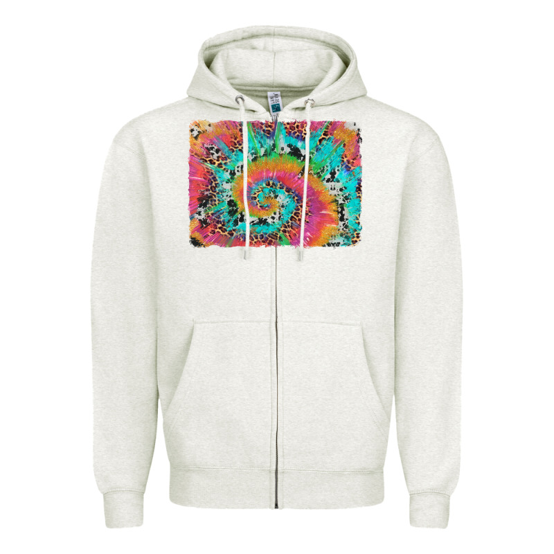 Tie Dye Leopard Cowhide Glitter Background Zipper Hoodie by Artiststas | Teevron