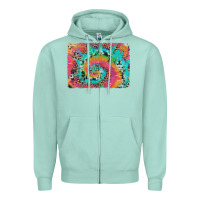 Seafoam tie dye leopard cowhide glitter background Zipper Hoodie - Artiststas
