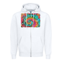 White tie dye leopard cowhide glitter background Zipper Hoodie - Artiststas