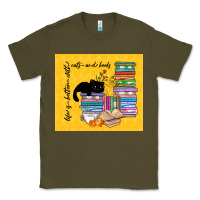 Army Green life is better with cats and books Classic Tee - TumblerDesignByShophia