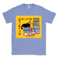 Colony Blue life is better with cats and books Classic Tee - TumblerDesignByShophia