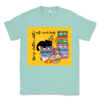 Seafoam life is better with cats and books Classic Tee - TumblerDesignByShophia