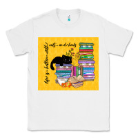 White life is better with cats and books Classic Tee - TumblerDesignByShophia