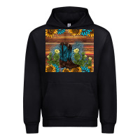 Black boot cactus sunflower gemstone Urban Hoodie - AdoDesignShop