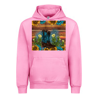 Fuchsia Pink boot cactus sunflower gemstone Urban Hoodie - AdoDesignShop