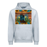 Heather Grey boot cactus sunflower gemstone Urban Hoodie - AdoDesignShop