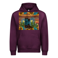 Mauve Wine boot cactus sunflower gemstone Urban Hoodie - AdoDesignShop