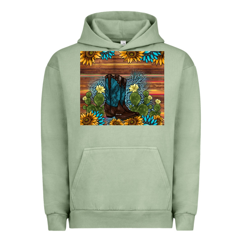 Boot Cactus Sunflower Gemstone Urban Hoodie by AdoDesignShop | Teevron
