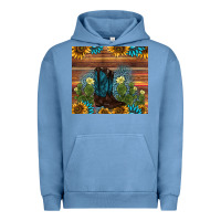 Pigment Pebble Blue boot cactus sunflower gemstone Urban Hoodie - AdoDesignShop