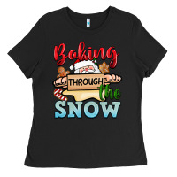 Black Baking through the snow Ladies Tee - NancyCooperArtShop