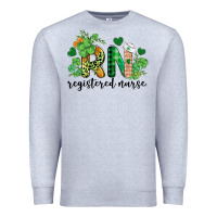 Heather Grey st. patricks day registered nurse rn Premium Sweatshirt - BarkalooDesign