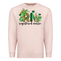 Pale Pink st. patricks day registered nurse rn Premium Sweatshirt - BarkalooDesign