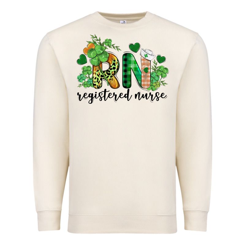 St. Patricks Day Registered Nurse Rn Premium Sweatshirt by BarkalooDesign | Teevron