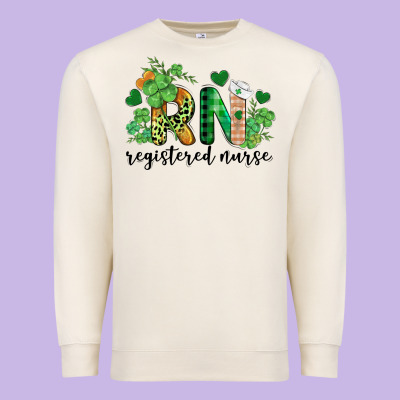 St. Patricks Day Registered Nurse Rn Premium Sweatshirt Designed By Barkaloodesign
