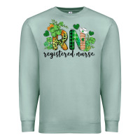 Seafoam st. patricks day registered nurse rn Premium Sweatshirt - BarkalooDesign