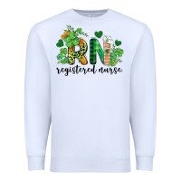 White st. patricks day registered nurse rn Premium Sweatshirt - BarkalooDesign