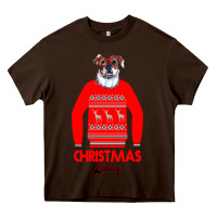 Chocolate Brown Christmas Buldog Heavy Core Tee - Bettercallsaul