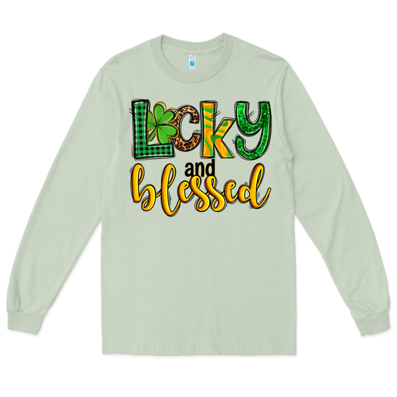 St. Patrick's Lucky And Blessed Long Sleeve Tee by OliviaCreatesArt | Teevron