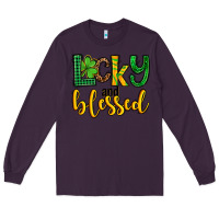 Plum St. Patrick's Lucky and blessed Long Sleeve Tee - OliviaCreatesArt