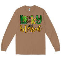 Toasted Coconut St. Patrick's Lucky and blessed Long Sleeve Tee - OliviaCreatesArt