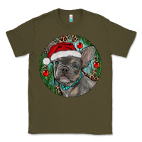 Army Green Frenchie Christmas Classic Tee - RanaPortraitStore