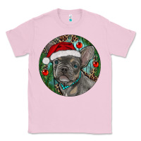 Bubblegum Pink Frenchie Christmas Classic Tee - RanaPortraitStore