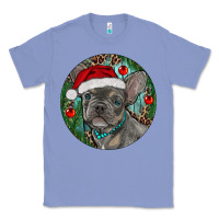 Colony Blue Frenchie Christmas Classic Tee - RanaPortraitStore