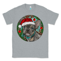 Heather Grey Frenchie Christmas Classic Tee - RanaPortraitStore