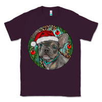 Plum Frenchie Christmas Classic Tee - RanaPortraitStore