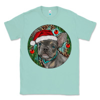 Seafoam Frenchie Christmas Classic Tee - RanaPortraitStore