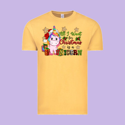 All I Want For Christmas Is A Unicorn Vintage Tee Designed By Cowgirlartshop