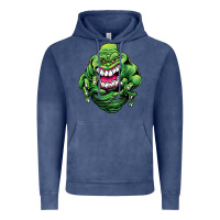 Vintage Denim halloween green slimer ghost Vintage Hoodie - longCreatives