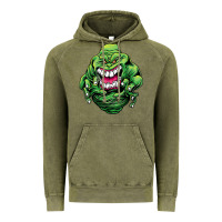 Vintage Olive halloween green slimer ghost Vintage Hoodie - longCreatives