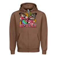 Chestnut be free with butterfly and cactus flowers Zipper Hoodie - Artiststas