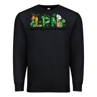 Black st. patricks day registered nurse lpn heart Premium Sweatshirt - BarkalooDesign