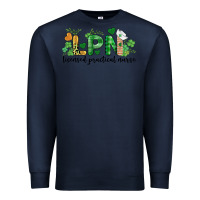 Navy st. patricks day registered nurse lpn heart Premium Sweatshirt - BarkalooDesign