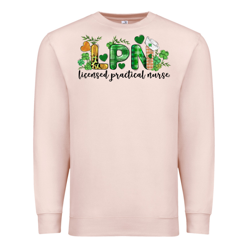 St. Patricks Day Registered Nurse Lpn Heart Premium Sweatshirt by BarkalooDesign | Teevron