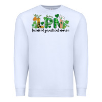White st. patricks day registered nurse lpn heart Premium Sweatshirt - BarkalooDesign
