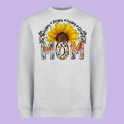 Mom Sunflower Heavyweight Sweatshirt Designed By Racoondesign