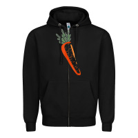 Black big carrot costume cute easy vegetable halloween gift Zipper Hoodie - longCreatives