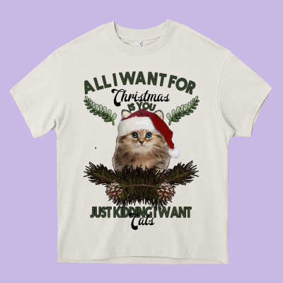 All I Want For Christmas Is You Just Kidding I Want Cats Heavy Core Tee Designed By Bettercallsaul