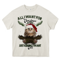 Cream All I Want For Christmas Is You Just Kidding I Want Cats Heavy Core Tee - Bettercallsaul