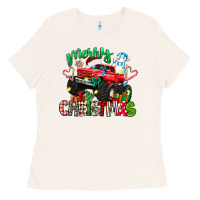 Bone merry christmas monster truck Ladies Tee - texasbilliewilder
