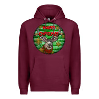 Burgundy mule buck deer head christmas Premium Hoodie - LillyAllenDesigns