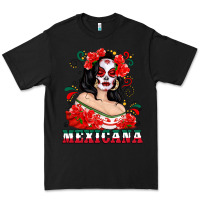 Black Mexicana with Skull Girl Premium Tee - texasbilliewilder