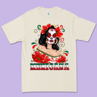 Mexicana With Skull Girl Premium Tee Designed By Texasbilliewilder